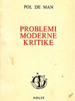 Pol de Man - Problemi moderne kritike