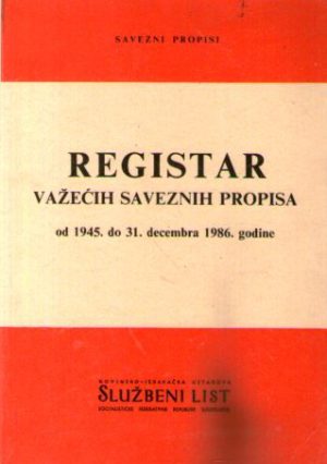 Registar važećih saveznih propisa