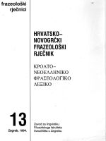 Vesna Cvjetković-Kurelec - Hrvatsko-novogrčki frazeološki rječnik